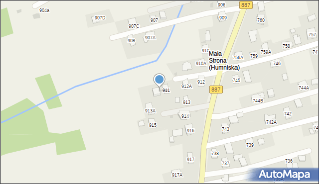 Humniska, Humniska, 911A, mapa Humniska