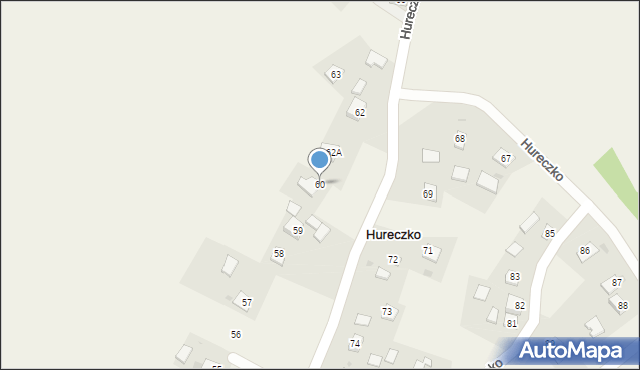Hureczko, Hureczko, 60, mapa Hureczko