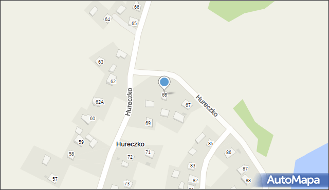 Hureczko, Hureczko, 68, mapa Hureczko