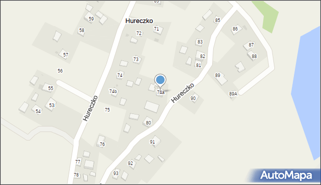 Hureczko, Hureczko, 74a, mapa Hureczko