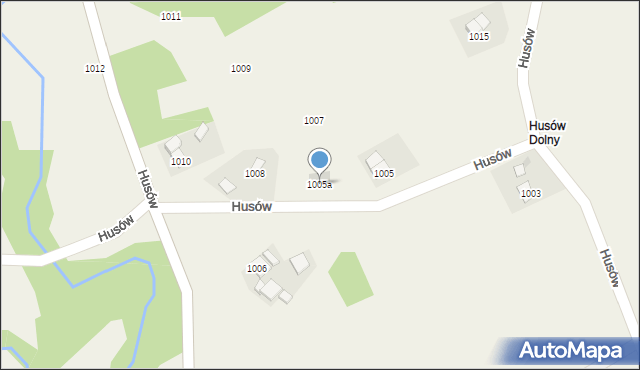 Husów, Husów, 1005a, mapa Husów