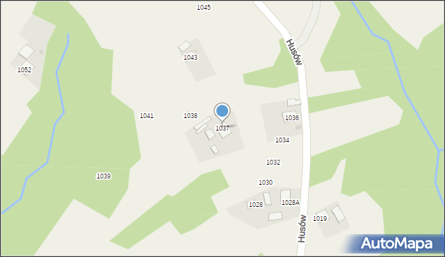 Husów, Husów, 1037, mapa Husów