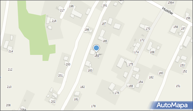 Husów, Husów, 184, mapa Husów