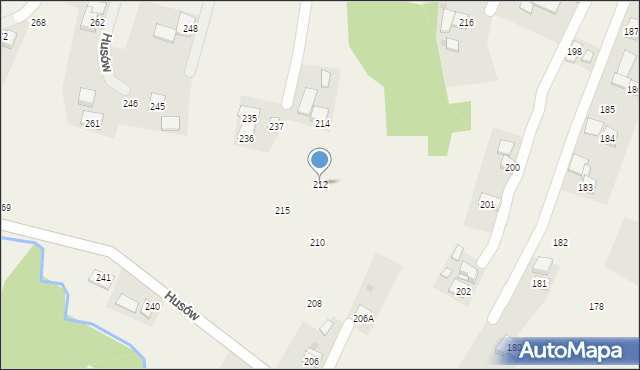 Husów, Husów, 212, mapa Husów
