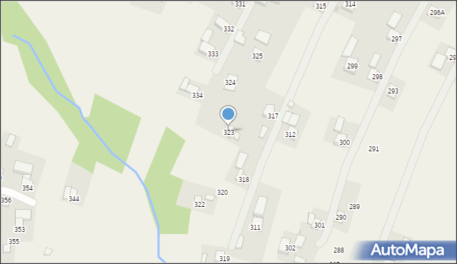 Husów, Husów, 323, mapa Husów