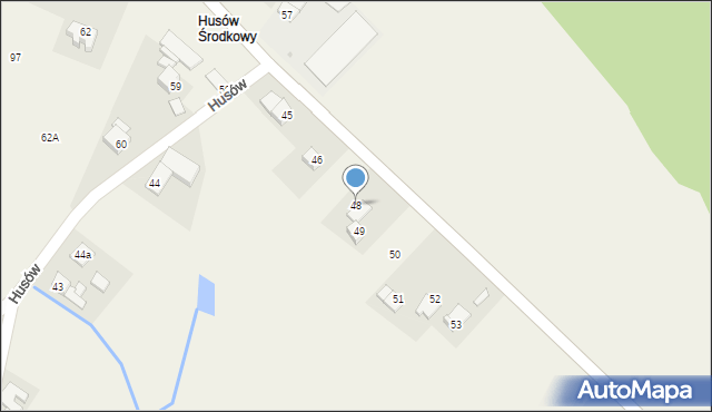 Husów, Husów, 48, mapa Husów