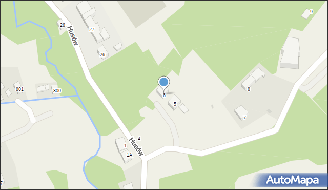 Husów, Husów, 6, mapa Husów
