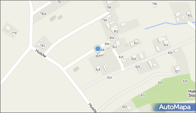 Husów, Husów, 810, mapa Husów