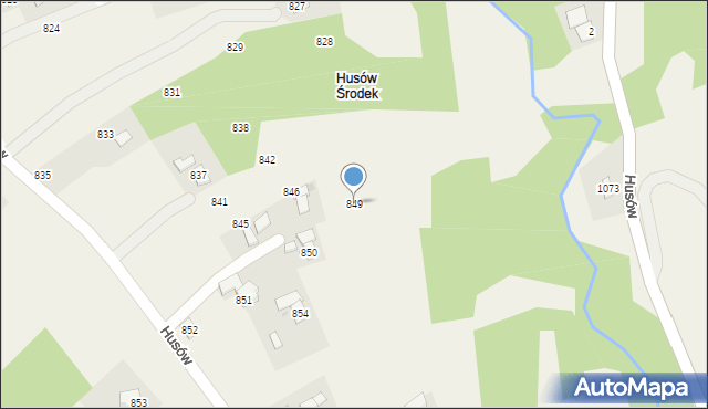 Husów, Husów, 849, mapa Husów