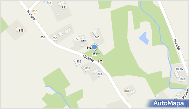 Husów, Husów, 863, mapa Husów