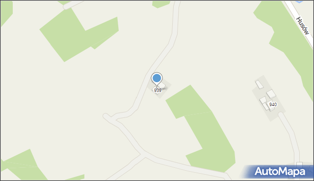 Husów, Husów, 939, mapa Husów