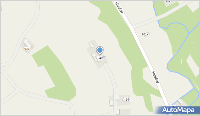 Husów, Husów, 940, mapa Husów