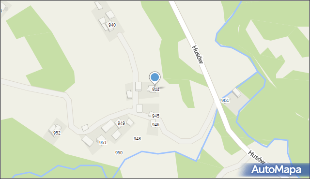 Husów, Husów, 944, mapa Husów