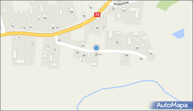 Husynne, Husynne, 67, mapa Husynne