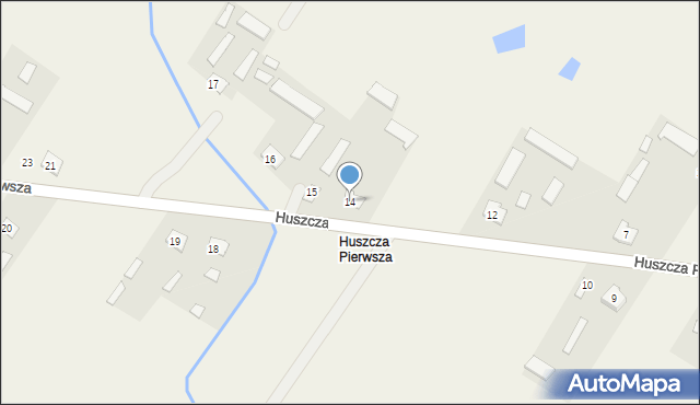 Huszcza, Huszcza Pierwsza, 14, mapa Huszcza