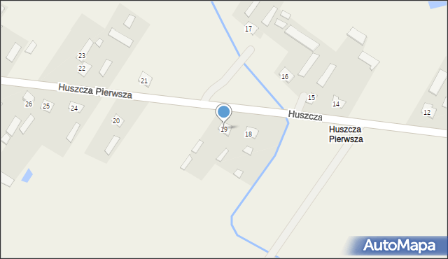 Huszcza, Huszcza Pierwsza, 19, mapa Huszcza