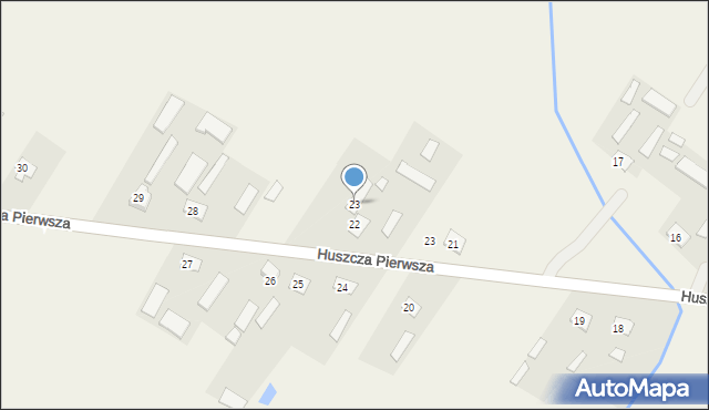 Huszcza, Huszcza Pierwsza, 23, mapa Huszcza