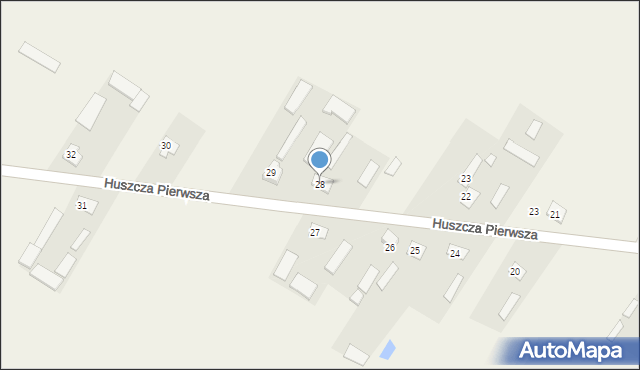 Huszcza, Huszcza Pierwsza, 28, mapa Huszcza