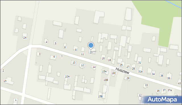 Huszlew, Huszlew, 13, mapa Huszlew