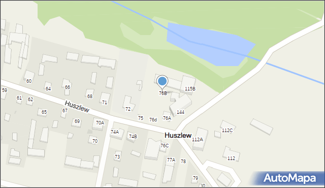 Huszlew, Huszlew, 76B, mapa Huszlew
