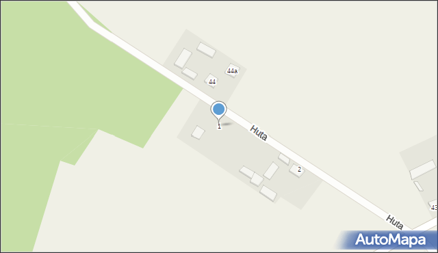 Huta, Huta, 1, mapa Huta