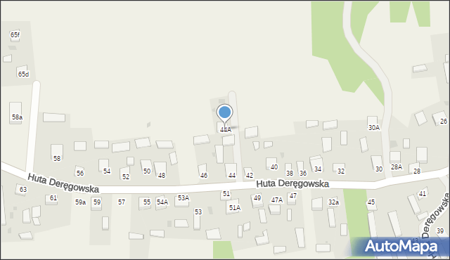 Huta Deręgowska, Huta Deręgowska, 44A, mapa Huta Deręgowska