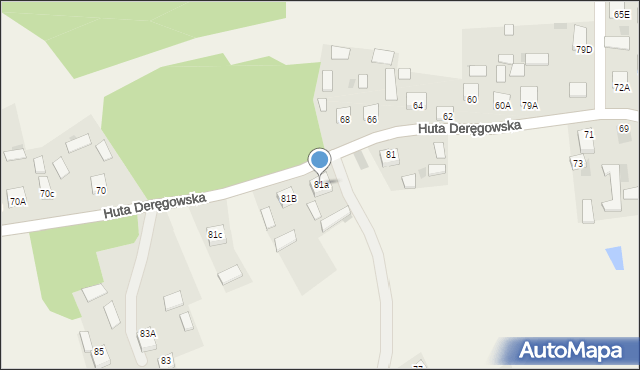 Huta Deręgowska, Huta Deręgowska, 81a, mapa Huta Deręgowska