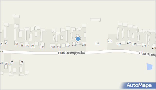 Huta Dzierążyńska, Huta Dzierążyńska, 118, mapa Huta Dzierążyńska