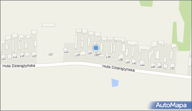 Huta Dzierążyńska, Huta Dzierążyńska, 132, mapa Huta Dzierążyńska