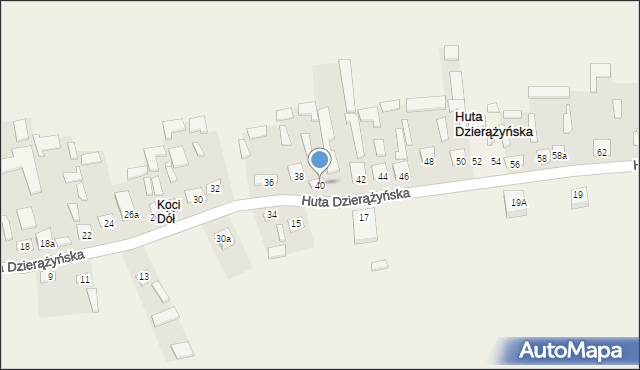 Huta Dzierążyńska, Huta Dzierążyńska, 40, mapa Huta Dzierążyńska