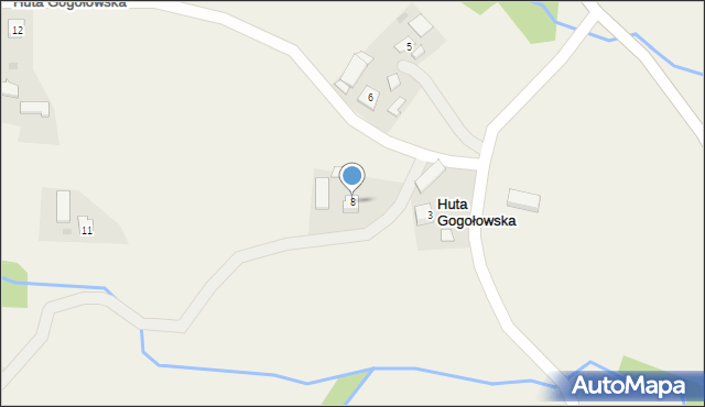 Huta Gogołowska, Huta Gogołowska, 8, mapa Huta Gogołowska