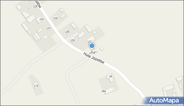 Huta Józefów, Huta Józefów, 107a, mapa Huta Józefów