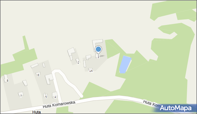 Huta Komarowska, Huta Komarowska, 1, mapa Huta Komarowska