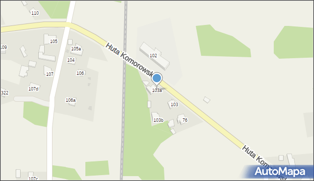 Huta Komorowska, Huta Komorowska, 103a, mapa Huta Komorowska