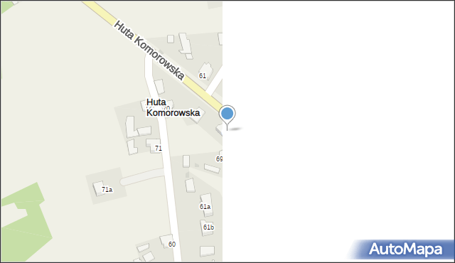 Huta Komorowska, Huta Komorowska, 64a, mapa Huta Komorowska