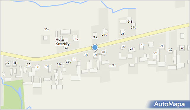 Huta Koszary, Huta Koszary, 29, mapa Huta Koszary