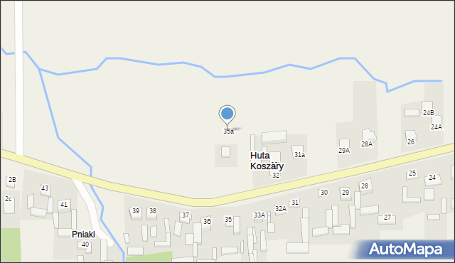 Huta Koszary, Huta Koszary, 35a, mapa Huta Koszary