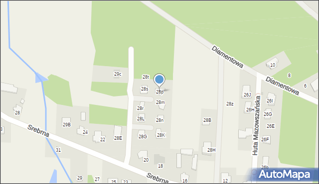 Huta Mazowszańska, Huta Mazowszańska, 28p, mapa Huta Mazowszańska