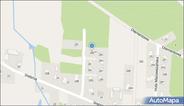 Huta Mazowszańska, Huta Mazowszańska, 28s, mapa Huta Mazowszańska