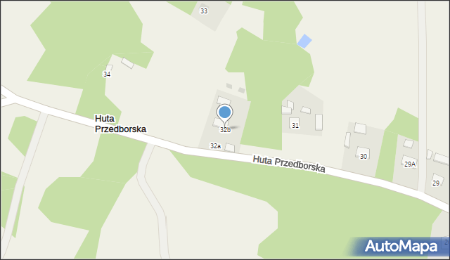 Huta Przedborska, Huta Przedborska, 32b, mapa Huta Przedborska