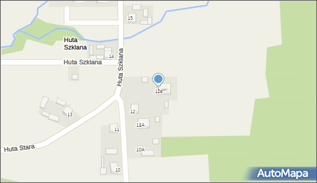 Huta Szklana, Huta Szklana, 12a, mapa Huta Szklana