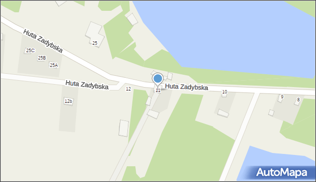 Huta Zadybska, Huta Zadybska, 11, mapa Huta Zadybska