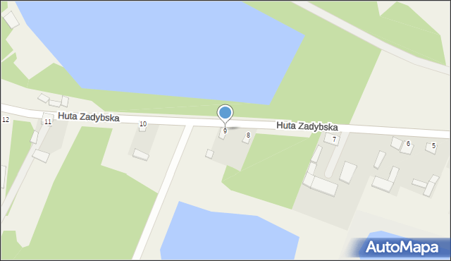 Huta Zadybska, Huta Zadybska, 9, mapa Huta Zadybska