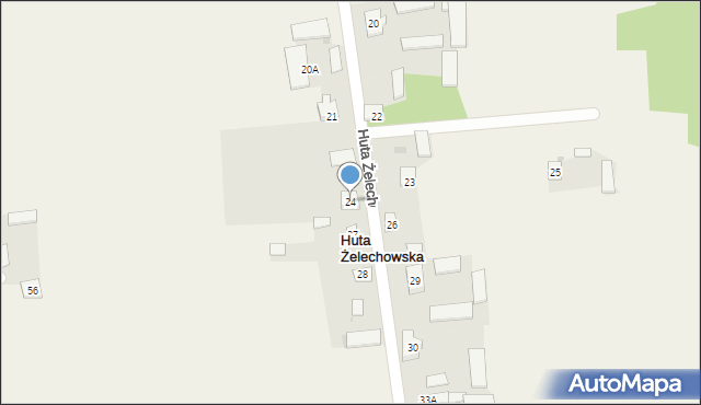 Huta Żelechowska, Huta Żelechowska, 24, mapa Huta Żelechowska