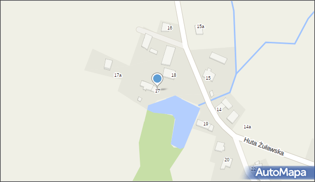 Huta Żuławska, Huta Żuławska, 17, mapa Huta Żuławska