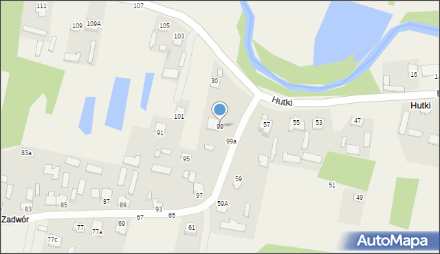 Hutki, Hutki, 99, mapa Hutki