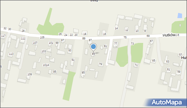 Hutków, Hutków, 83, mapa Hutków