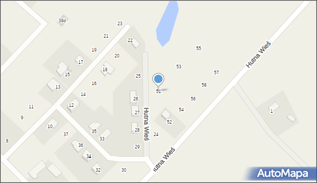 Hutna Wieś, Hutna Wieś, 51, mapa Hutna Wieś
