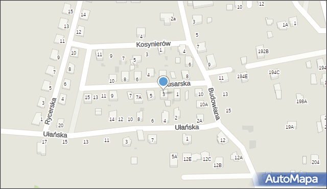 Jastrzębie-Zdrój, Husarska, 3, mapa Jastrzębie-Zdrój