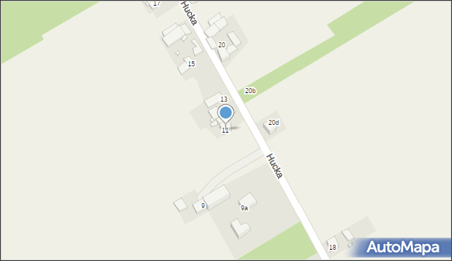 Jełowa, Hucka, 11, mapa Jełowa